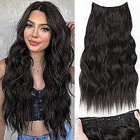 Kookastyle Invisible Wire Hair Extensions With Transparent Headband Adjustable Size 4 Secure Clips Long Wavy Secret Wire Hairpie