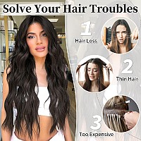 Kookastyle Invisible Wire Hair Extensions With Transparent Headband Adjustable Size 4 Secure Clips Long Wavy Secret Wire Hairpie