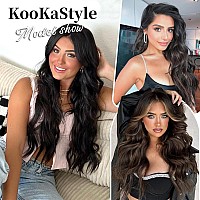 Kookastyle Invisible Wire Hair Extensions With Transparent Headband Adjustable Size 4 Secure Clips Long Wavy Secret Wire Hairpie