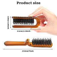 Sliverdew Hair Brush Foldable Mini Boar Bristle Travel Hair Brush For Women And Men Small Mini Compact Hairbrush Pocket Size C