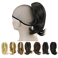 Imissu Cute Short Claw Ponytail Grab Hairpieces Thick Clip In Hair Extensions Little Pony Tail Hair Pieces (Black)