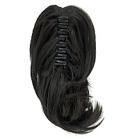 Imissu Cute Short Claw Ponytail Grab Hairpieces Thick Clip In Hair Extensions Little Pony Tail Hair Pieces (Black)