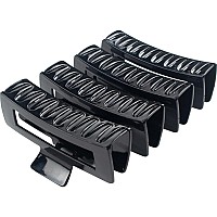 4 Pack Extra Large Hair Claw Clips for Women, 5'' Hair Clips for Thick and Long Hair, 90's Non-slip Square Jaw Clips for Curly Hair, Strong Hold Bright Hair Clamps (Black)