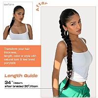 Seikea Upgraded Long Braid Ponytail Extension With Elastic Tie Straight Sleek Wrap Around Braid Hair Extensions Ponytail Natural