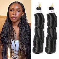 Mtmei Hair French Curly Braiding Hair For Box Braids 8 Packs 12 Inch 85Gpack Loose Wave Braiding Hair Nature Black Crochet Span