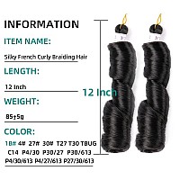 Mtmei Hair French Curly Braiding Hair For Box Braids 8 Packs 12 Inch 85Gpack Loose Wave Braiding Hair Nature Black Crochet Span