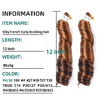 Mtmei Hair French Curly Braiding Hair For Box Braids 8 Packs 12 Inch 85Gpack Loose Wave Braiding Hair Crochet Spanish Curly Spi