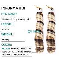 Mtmei Hair French Curly Braiding Hair For Box Braids 8 Packs 24 Inch 100Gpack Loose Wave Braiding Hair Crochet Spanish Curly Sp