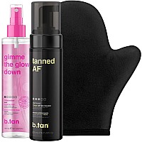 Btan Dark Self Tan Face Mist Kit Btan Glow Bundle Self Tanning Mousse With Gimme The Glow Down Gradual Face Body Mis