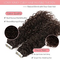 Hair Extensions Tape In Human Hair Jerry Curly Double Sided Strong Tape Brazilian Virgin Hair Darkest Brown Thick End Curly Tape