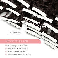 Hair Extensions Tape In Human Hair Jerry Curly Double Sided Strong Tape Brazilian Virgin Hair Darkest Brown Thick End Curly Tape