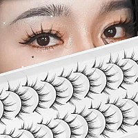 outopen Manga Lashes Japanese Anime Cosplay Eyelashes Asian False Eyelashes Little Devil Lashes Natural Look Like Individual Clusters(Natural Manga | 8-13MM)