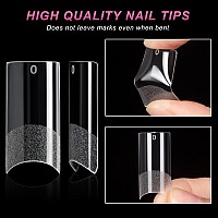 240Pcs Clear Nail Tips Krofaue Square Nail Tips 12 Sizes Soft Gel Nail Tips C Curve Nail Tips Medium Length Half Cover Nail Tips