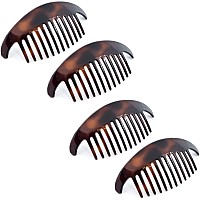 Camila Paris Cp2430 4 Piece French Hair Side Combs Tortoise Shell Interlocking Combs French Twist Hair Combs Strong Hold Hair