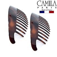 Camila Paris Cp2430 4 Piece French Hair Side Combs Tortoise Shell Interlocking Combs French Twist Hair Combs Strong Hold Hair