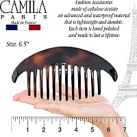 Camila Paris Cp2430 4 Piece French Hair Side Combs Tortoise Shell Interlocking Combs French Twist Hair Combs Strong Hold Hair