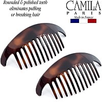 Camila Paris Cp2430 4 Piece French Hair Side Combs Tortoise Shell Interlocking Combs French Twist Hair Combs Strong Hold Hair