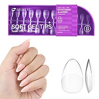 Gelike Ec Extra Short Almond Gel Nail Tips Kit For Soak Offfull Cover Soft Nail Tipsprebuff Pmma Resinclear Ultrathin Desig