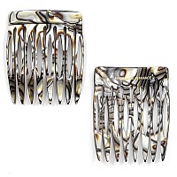 Camila Paris Cp2332 Onyx French Hair Side Comb 4 Piece Handmade Small French Twist Decorative Hair Combs Strong Hold Hair Comb