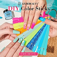 Azurebeauty Dip Nails Powder Starter Kit Hot Pink Neon Yellow Pastel Blue Green 8 Spring Summer Colors With Nail Sticks Base G