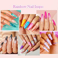 Azurebeauty 42Pcs Dip Powder Nail Kit Starter 32 Colors Summer Rainbow Bright Pink Red Green Acrylic Dipping Powder Set With To