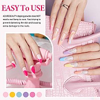 Azurebeauty 42Pcs Dip Powder Nail Kit Starter 32 Colors Summer Rainbow Bright Pink Red Green Acrylic Dipping Powder Set With To