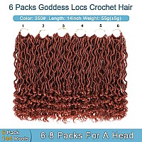 Goddess Locs Crochet Hair 6 Packs 14 Inch Curly Faux Locs Crochet Hair For Black Women Pre Looped Crochet Curly Hair Soft Fau