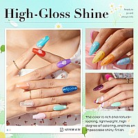 Azurebeauty 31 Pcs Dip Powder Nail Kit Starter Spring Summer 20 Colors Glitter Neon Pink Blue Green Dipping Powder Liquid Set W