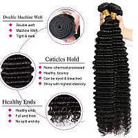 Deep Wave Bundles Human Hair 10 12 14 Inch Deep Curly 3 Bundles Double Weft Natural Color For Black Women Deep Wave Bundles 10