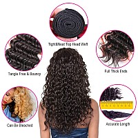 Deep Wave Bundles Human Hair 10 12 14 Inch Deep Curly 3 Bundles Double Weft Natural Color For Black Women Deep Wave Bundles 10