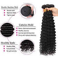 Deep Wave Bundles 24 26 28 Inch Human Hair Deep Curly 3 Bundles 100 Unprocessed Brazilian Virgin Remy Hair 10A Curly Bundles Hu