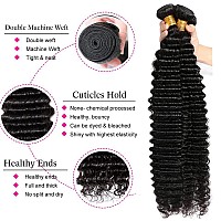 Brazilian Deep Curly 4 Bundles Human Hair 10 12 14 16 Inch Natural Color Deep Wave Bundles 100 Brazilian Virgin Remy Hair Curly