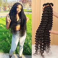 Deep Wave Bundles Human Hair 26 28 30 Inch 10A Brazilian Hair Deep Wave 3 Bundles 100 Unprocessed Virgin Remy Hair Deep Wave Hu