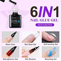 Gelike Ec Short Soft Gel Nail Kit Square Nails Extension Kit With 240Pcs Soft Gel Nail Tips Nail Glue Uv Nails Lamp Full Cov