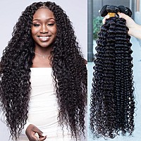 Deep Wave 4 Bundles Human Hair 16 18 20 22 Inch 100 Unprocessed Brazilian Virgin Hair Deep Wave Bundles Human Hair Double Weft