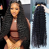 Deep Wave Human Hair Bundles 18 20 22 24 Inch 100 Unprocessed Brazilian Virgin Remy Hair Deep Curly 4 Bundles Human Hair Double