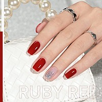 Gaoy Ruby Red Gel Nail Polish 16Ml Soak Off Uv Light Cure Gel Polish For Nail Art Diy Manicure At Home Color 1154