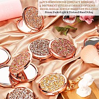 Cindeer 24 Pcs Small Compact Mirror Folding Pocket Makeup Mirror Round Hand Held Mirror Cosmetic Magnifying Compact Mirror Rhine