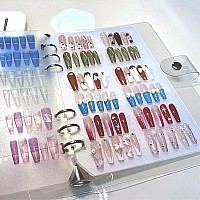 Guxacu Press On Nail Organizer 10 Pcs Clear Empty Press On Nail Storage Press On Nail Packaging For Fake Nail Storage Nail Displ