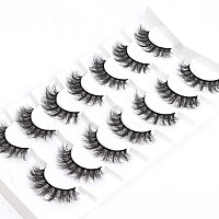 Wleec Beauty 16Mm Fluffy Eyelashes 7 Pairs Wipsy Lashes Handmade 3D Dramatic False Eyelash Pack Fm01