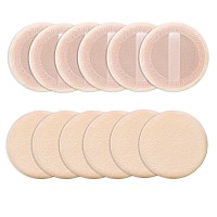 Sibba Loose Powder Puff 12 Pieces Round Velour Face Makeup Compact Body Container Setting Pressed Blending Foundation Cream Make