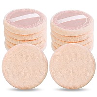 Sibba Loose Powder Puff 12 Pieces Round Velour Face Makeup Compact Body Container Setting Pressed Blending Foundation Cream Make