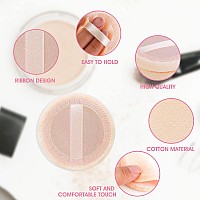 Sibba Loose Powder Puff 12 Pieces Round Velour Face Makeup Compact Body Container Setting Pressed Blending Foundation Cream Make