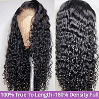 Aisi Deep Wave Lace Closure Wigs Human Hair For Black Women 180 Density Glueless Brazilian Virgin Human Hair Wet And Wavy Lace