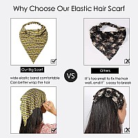 6 Pack Boho African Hair Scarf Headband For Women Elastic Bandanas Scarves Headwrap Triangle Kerchief Large Non Slip Hair Acce