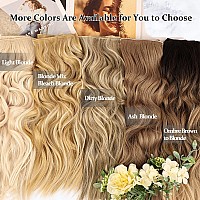 Nayoo Clip In Hair Extensions For Women 20 Inch Long Wavy Curly Ash Blonde Hair Extension Full Head Synthetic Hair Extension Hai