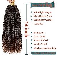 Passion Twist Hair 14 Inch 8 Packs Water Wave Crochet Hair For Black Women Short Crochet Hair Passion Twists Braiding Hair Long