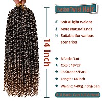 Passion Twist Hair 14 Inch 8 Packs Water Wave Crochet Hair For Black Women Passion Twists Braiding Hair Long Bohemian Spring Twi