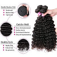 Younsolo Human Hair Bundles Deep Wave 4 Bundles 24 26 28 30 Inches 12A Grade Brazilian Virgin 100 Unprocessed Human Hair Deep