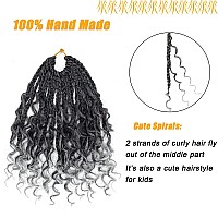 Boho Box Braids Crochet Hair For Women 10 Inch 7Packs Gray Goddess Box Braids With Curly Ends 3X Short Bob Crochet Braids For Ki